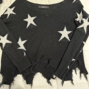 Star Distressed Sweater